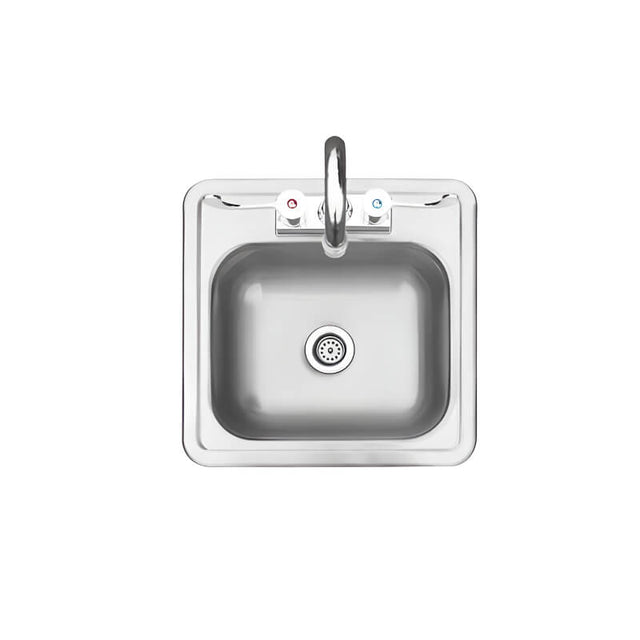 TrueFlame 15-Inch x 15-Inch Drop-in Sink - TF-NK-15D