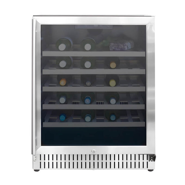 TrueFlame 24 Inch 5.3 Cu. Ft. Outdoor Single Zone Wine Cooler - AMD-RFR-24W