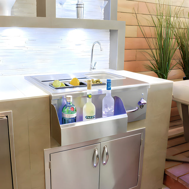 TrueFlame 30 Inch Built-In Beverage and Prep Station - TF-BC-30L