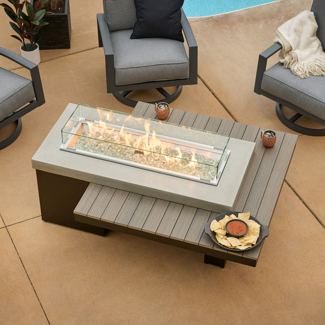 The Outdoor GreatRoom Uptown Linear Gas Fire Pit Table