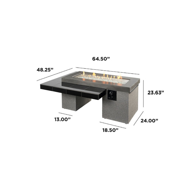 The Outdoor GreatRoom Uptown Black Linear Fire Pit Table