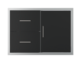 Wildfire Ranch 30 x 21 Door and Double Drawer Combo - black stainless