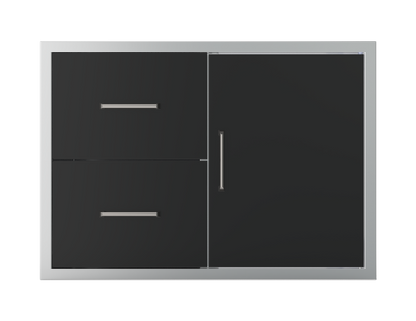 Wildfire Ranch 30 x 21 Door and Double Drawer Combo - black stainless