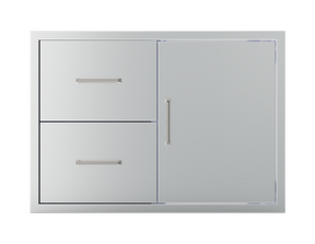 Wildfire Ranch 30 x 21 Door and Double Drawer Combo - stainless steel