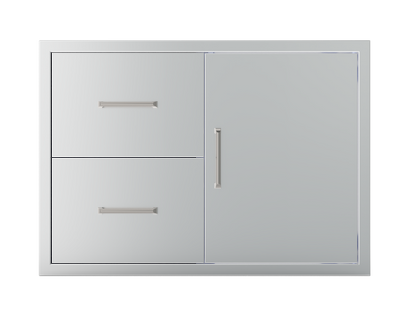 Wildfire Ranch 30 x 21 Door and Double Drawer Combo - stainless steel