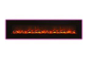 Amantii 100 inch flush mount electric fireplace - flame detail