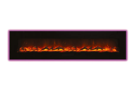 Amantii 100 inch flush mount electric fireplace - flame detail