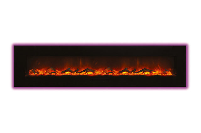 Amantii 100 inch flush mount electric fireplace - flame detail