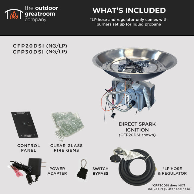 Crystal Fire Plus Round Gas Burner