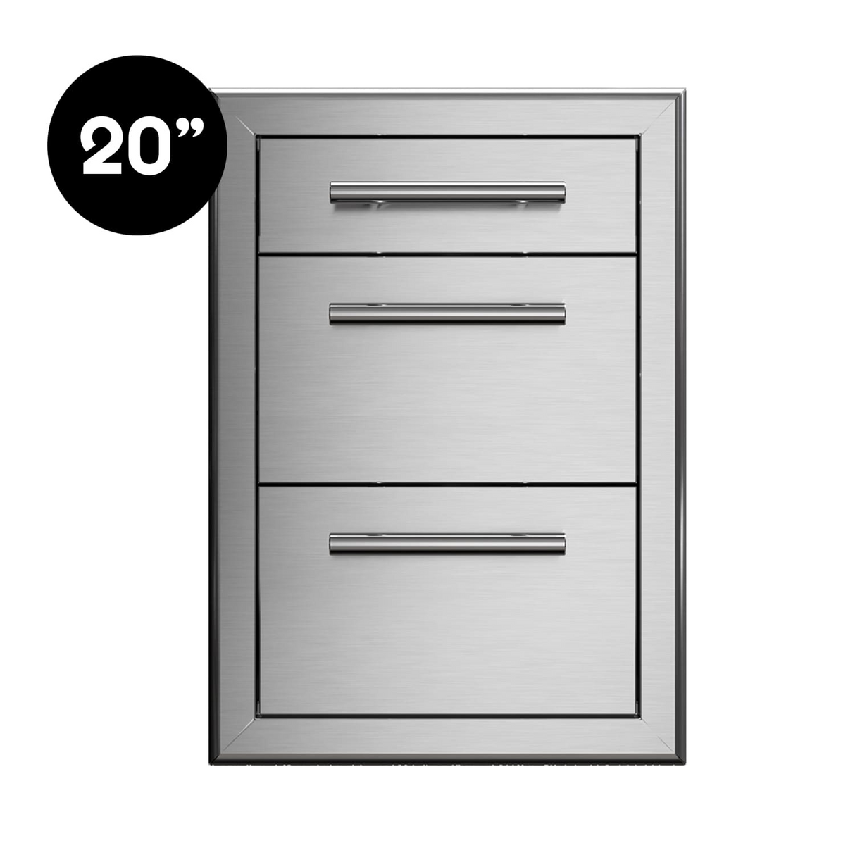 XO PRO-GRADE LUXURY 20" Stainless Steel Triple Drawer