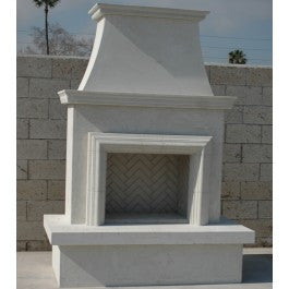 American Fyre Designs Contractor's Model with Moulding Outdoor Fireplace - lifestyle