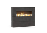 American Fyre Designs Milan Tall Linear Fireplace - Black Lava