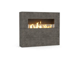 American Fyre Designs Milan Tall Linear Fireplace - Dark Basalt