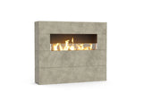American Fyre Designs Milan Tall Linear Fireplace - Light Basalt
