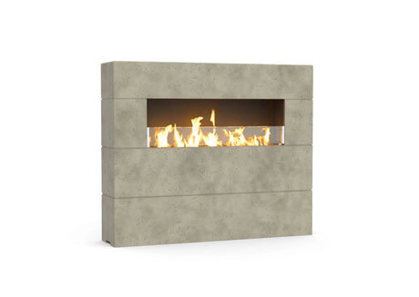 American Fyre Designs Milan Tall Linear Fireplace - Light Basalt