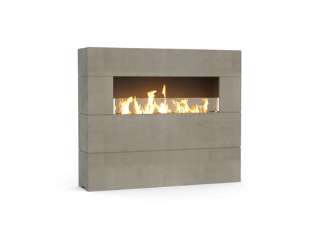 American Fyre Designs Milan Tall Linear Fireplace - Smoke