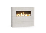 American Fyre Designs Milan Tall Linear Fireplace - White Aspen
