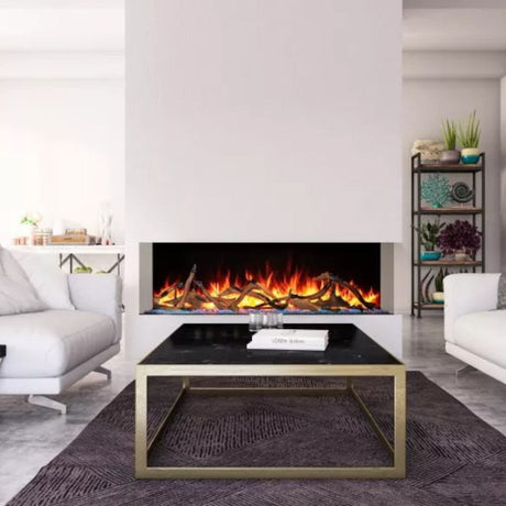 Amantii Tru-View Bespoke 75" Indoor/Outdoor 3-Sided Electric Fireplace