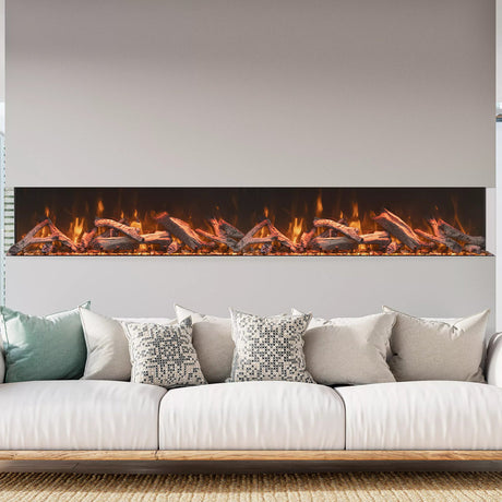 Amantii Tru-View Bespoke 75" Indoor/Outdoor 3-Sided Electric Fireplace