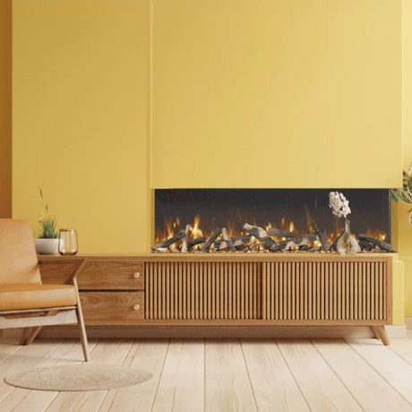 Amantii Tru-View Bespoke 85" Indoor/Outdoor 3-Sided Electric Fireplace