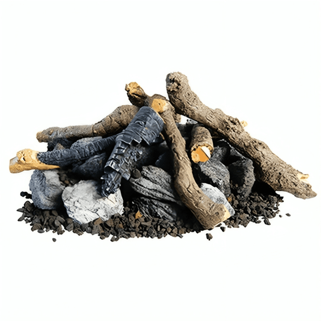 American Fyre Designs 34" Beachwood Logs with Stones Outdoor Log Set OCBW-34