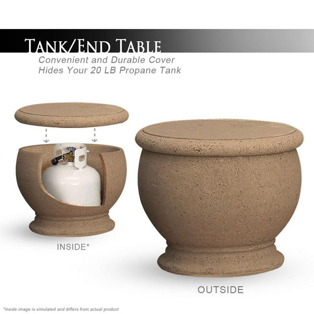 American Fyre Designs Amphora Fire Table with Concrete Top