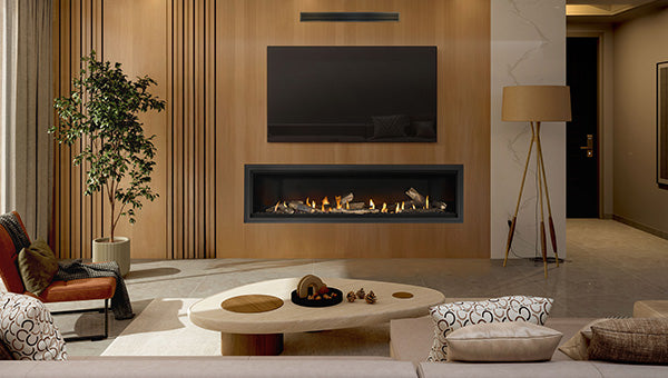 Napoleon Ascent Linear Premium 76 direct vent gas fireplace lifestyle