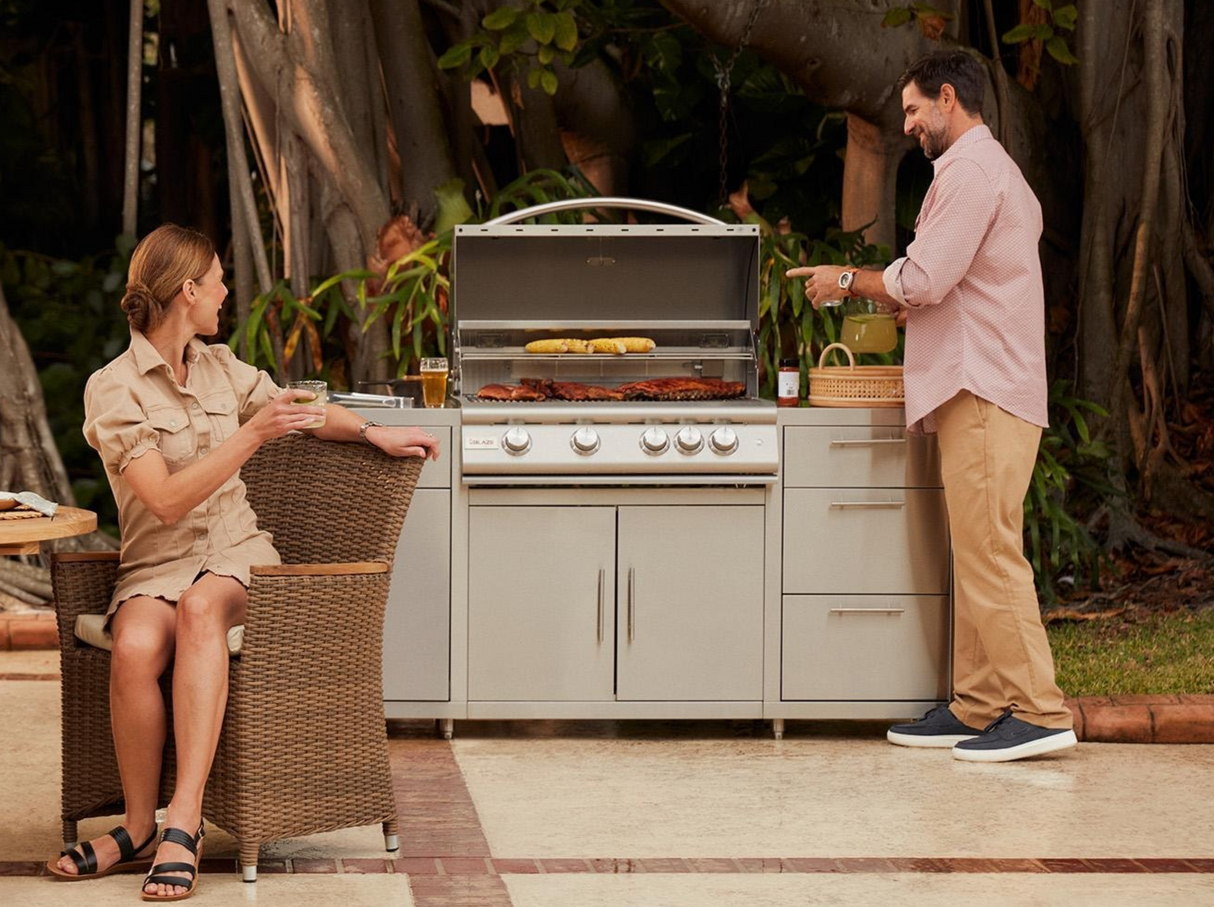 Blaze 6 ft Stainless Steel BBQ Island w/ Premium LTE+ 32-Inch Grill - BLZ-SS-ISLAND-4LTE3