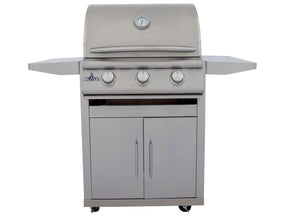 Blaze BCM 25-inch 3-burner freestanding gas grill on soft-close cart