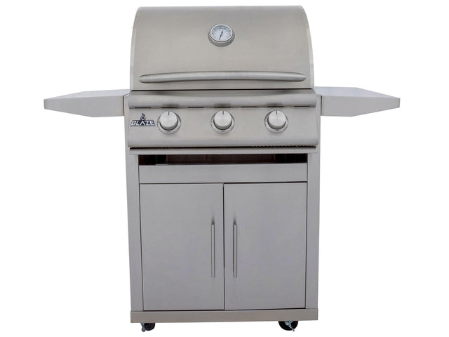 Blaze BCM 25-inch 3-burner freestanding gas grill on soft-close cart