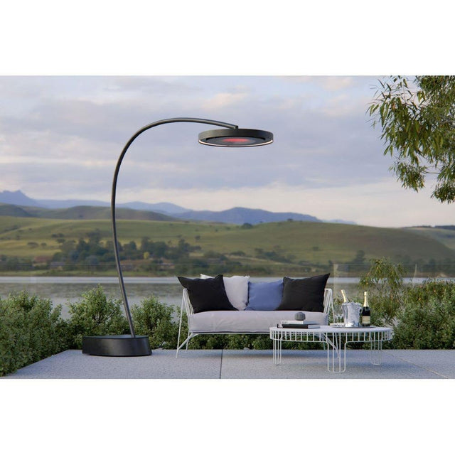 Bromic Eclipse Freestanding Heater in residential patio scene
