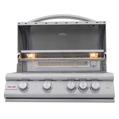 Blaze Premium LTE+ 32-Inch 4-Burner Built-In Gas Grill W/ Rear Infrared Burner & Lift-Assist Hood - BLZ-4LTE3