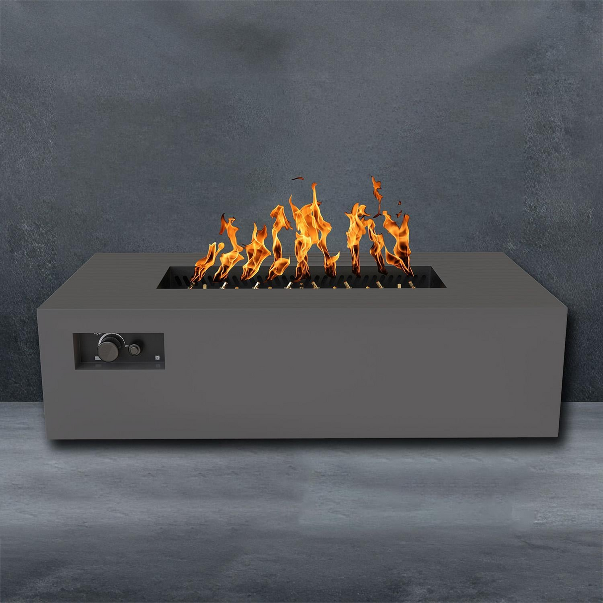 Warming Trends AON 60 x 34 Inch Rectangular Charcoal Powder Coated Steel Gas Fire Pit Table