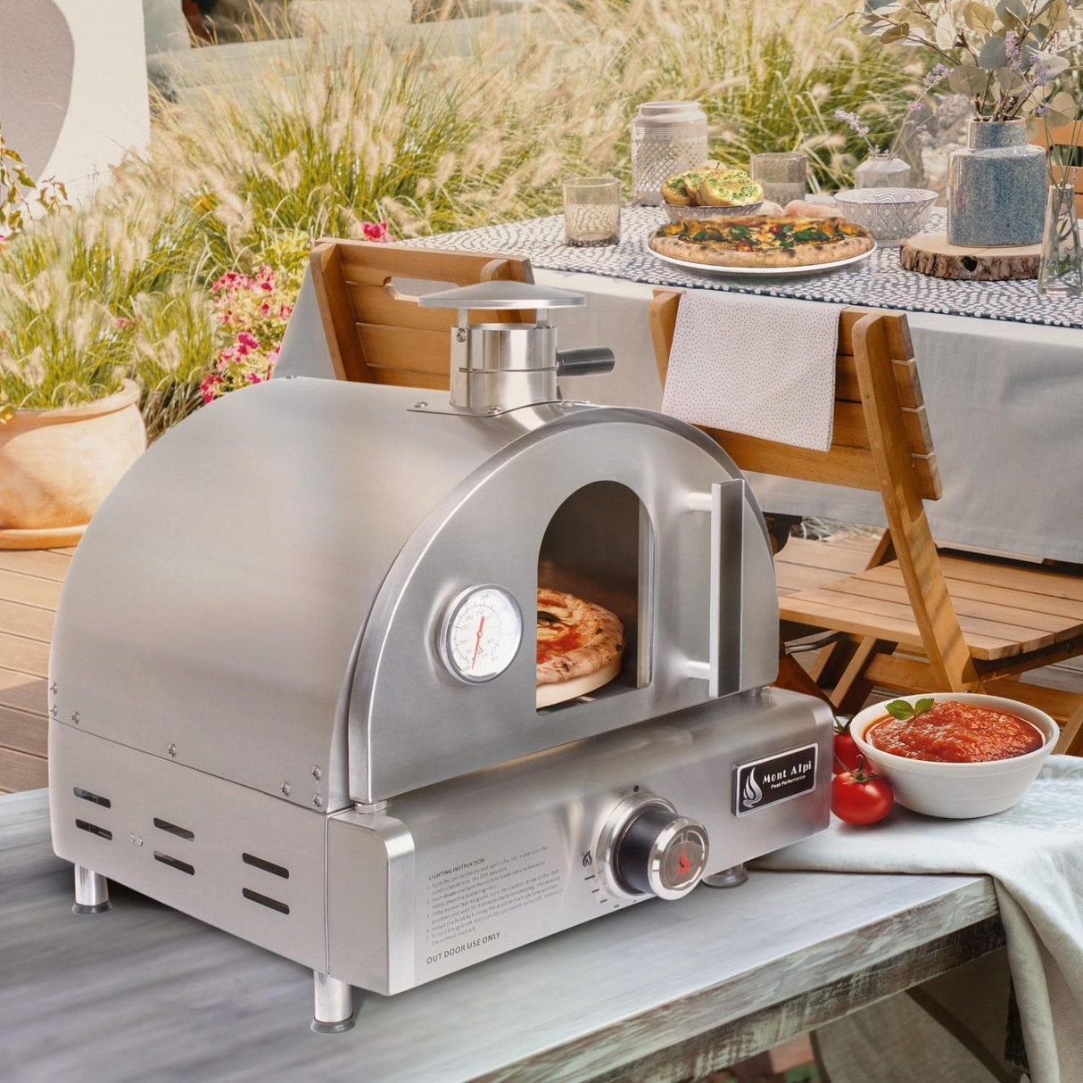 Mont Alpi Portable Countertop Propane Gas Outdoor Pizza Oven - MAPZ-SS