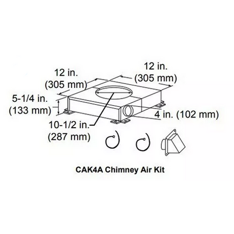Majestic CAK4A SL300 chimney air kit, view 2