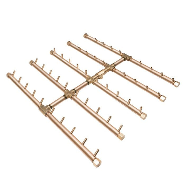 Crossfire CFBST Square Tree-Style Brass Gas Fire Pit Burner