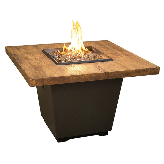 American Fyre Designs Square Cosmopolitan French Barrel Oak Fire Table