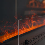 Aquafire ClearShield installed over a water vapor fireplace