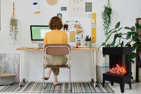 Amantii Cube freestanding with log set