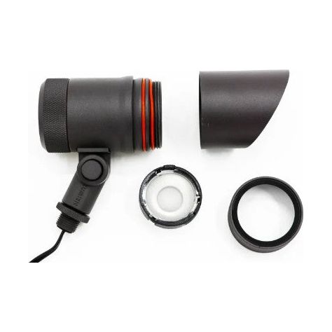 Lumien Black Aluminum Spot Light, 12 Watts,   Dimmable (RGBWW - 2700-5700K), 10-15V, 595 Lumens, w/  40 Degree Beam Spread Lens & Hex Louver