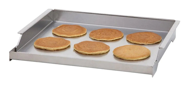 Delta Heat DHGP18 Griddle Plate in use on grill