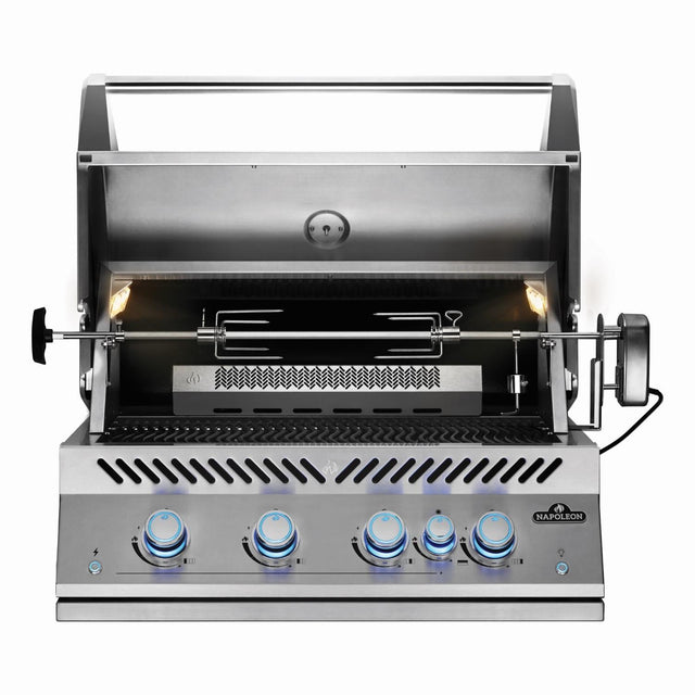 Napoleon 700 Series 32-Inch Built-In Natural Gas Grill w/ Infrared Rear Burner, Rotisserie & SafetyGlow