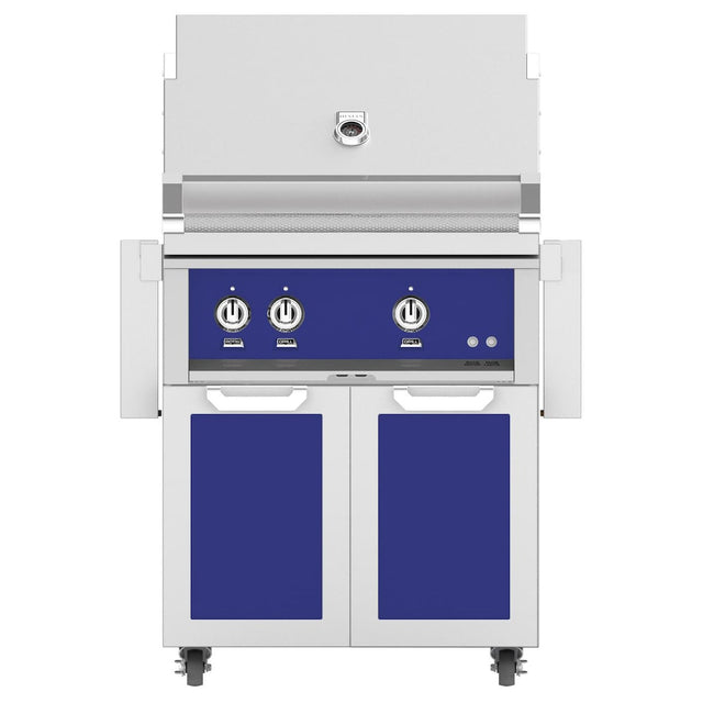 Hestan 30-Inch Natural Gas Grill W/ Rotisserie On Double Door Tower Cart