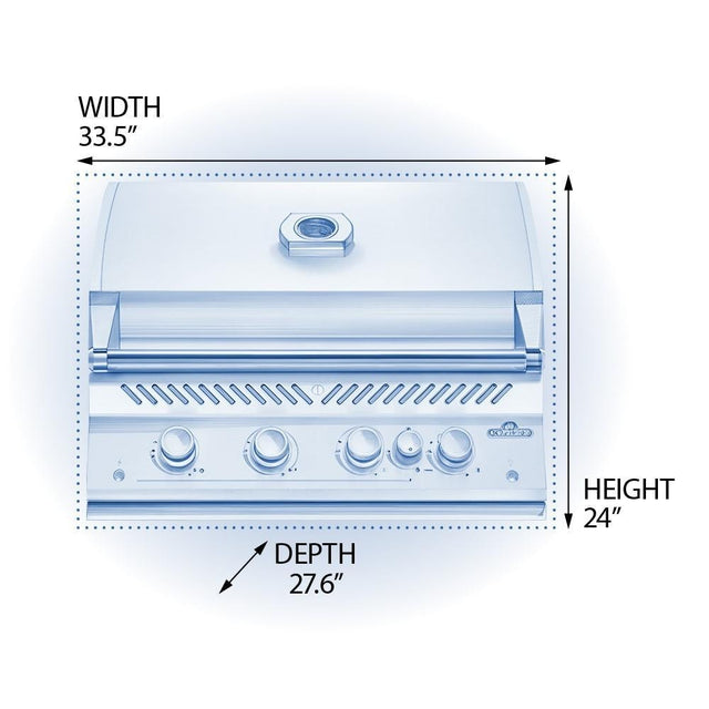Napoleon 700 Series 32-Inch Built-In Natural Gas Grill w/ Infrared Rear Burner, Rotisserie & SafetyGlow