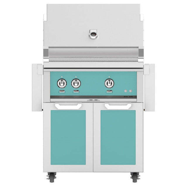 Hestan 30-Inch Natural Gas Grill W/ Rotisserie On Double Door Tower Cart