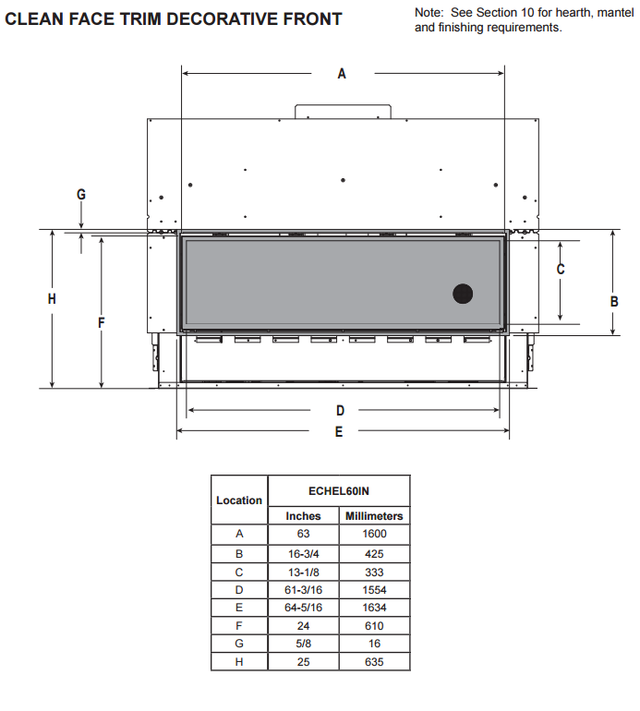 Majestic Echelon II 60 Inch Linear Direct Vent Gas Fireplace - ECHEL60IN-C