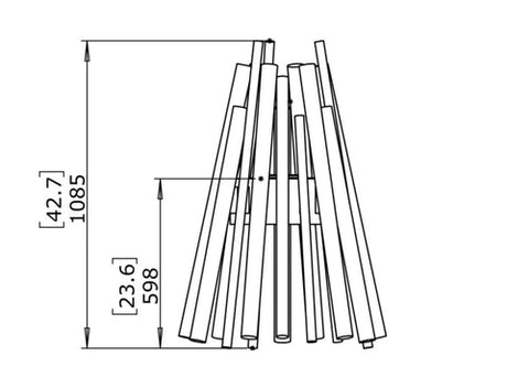 EcoSmart Fire Stix 8 Fire Pit - front dimensions drawing