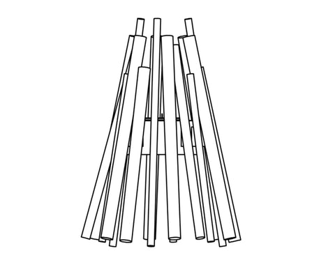 EcoSmart Fire Stix 8 Fire Pit - side profile drawing