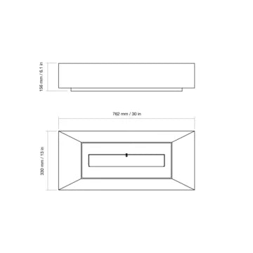 EcoSmart Fire Grate 30 Fireplace Grate - dimensions diagram