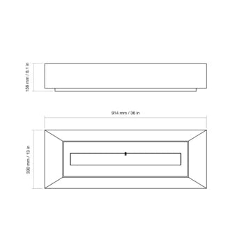 EcoSmart Fire Grate 36 Fireplace Grate - dimensions diagram